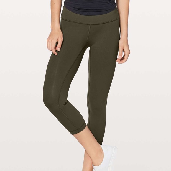 lululemon athletica Pants - NWOT Lululemon Wunder Under Crop Hi-Rise Full-On Luxtreme Leggings Dark olive 8